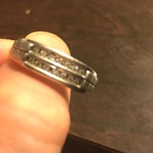 10kt white gold mens wedding ring